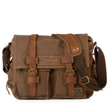 Canvas leather men's diagonal bag