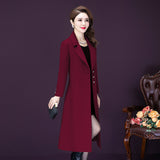 Overknee Mid-length Temperament Coat Female Slim Fit Woolen