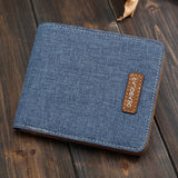 Hot-Selling Men's Short Wallet Student Japanese and Korean Casual Canvas Wallet Horizontal Ultra-thin Simple Wallet Trend