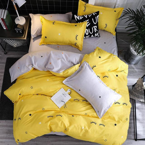 Cartoon Small Aloe Cotton Simple Four-Piece Bedding