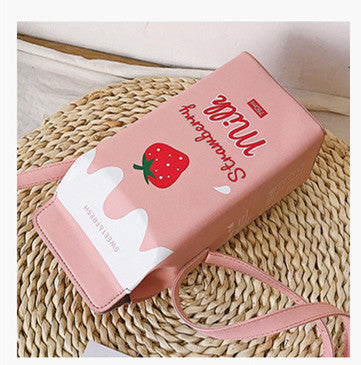 Cute Shape Drink Milk Box Messenger Bag