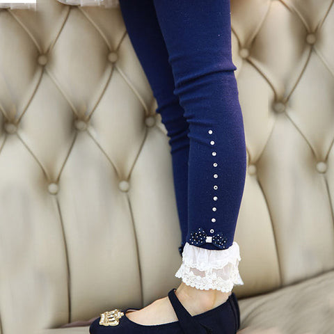 Lovely Bow Ruffled Laced Bottom Leggings