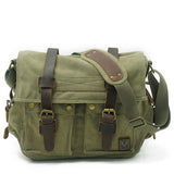 Canvas leather men's diagonal bag