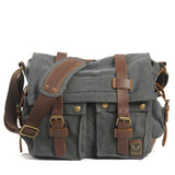 Canvas leather men's diagonal bag