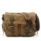 Canvas leather men's diagonal bag