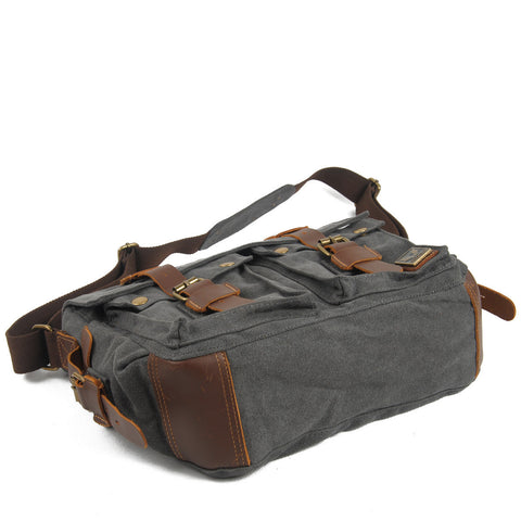 Canvas leather men's diagonal bag