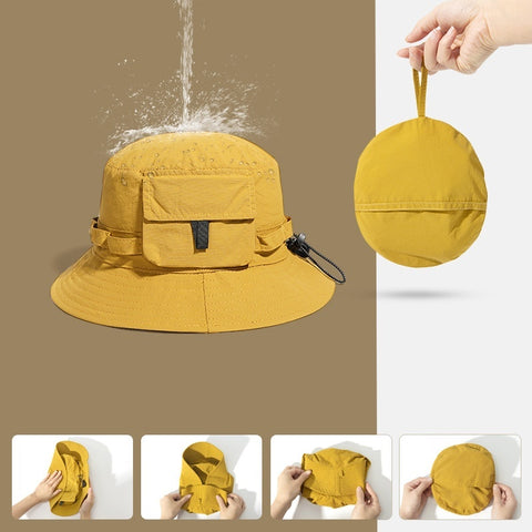 Outdoor Mountaineering Camping Can Store Bucket Hat Quick-drying Sun Protection Hat