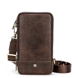 Cowhide Men's Shoulder Messenger Bag Men's Mobile Phone Belt Bag