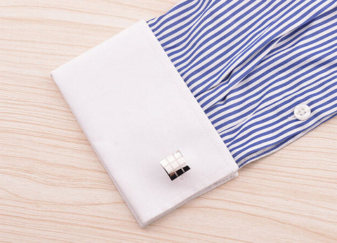 French Checkered Laser Check Cufflinks For Men