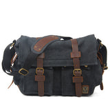 Canvas leather men's diagonal bag