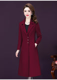 Overknee Mid-length Temperament Coat Female Slim Fit Woolen