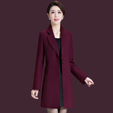 Middle-aged Women's Clothing Woolen Coat