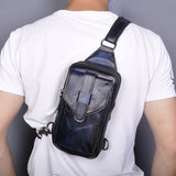 Chest bag double compartment large capacity men's bag