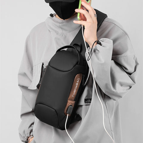 USB Charging Business Shoulder Chest Bag