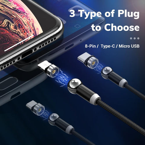 Compatible with  , 360 degree rotation of magnetic charging cable