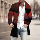 Men's Woolen Stand Collar Mid-length Casual Coat