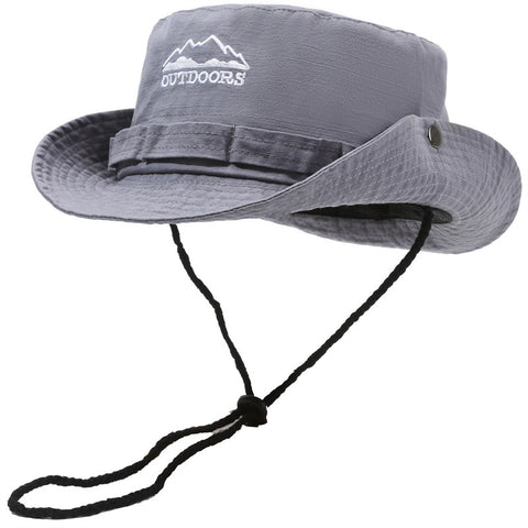 Summer Outdoor Mountaineering Slub Cotton Sun-proof Bucket Hat