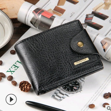 European and American casual men's wallet multi-function short wallet