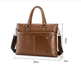 Men's Business Horizontal Leather Briefcase Handbag