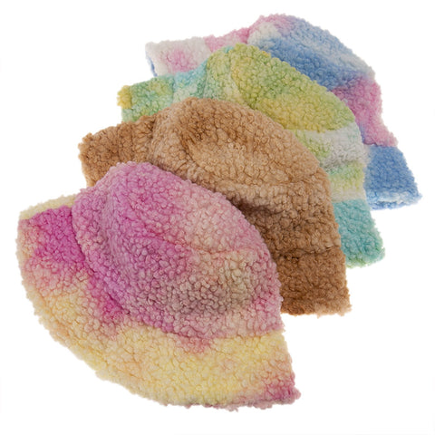 Autumn And Winter Thickening Warm And Cute Tie-dye Bucket Hat