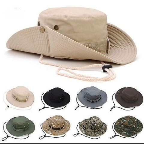 Boonie Hat Beige Broad-brimmed Hat Checked Cloth Men Women Mountaineering Outdoor Double-sided