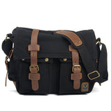 Canvas leather men's diagonal bag