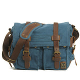 Canvas leather men's diagonal bag