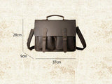 Men's Business Leather Shoulder Messenger Briefcase