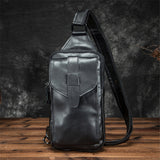 Chest bag double compartment large capacity men's bag