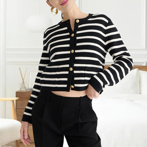 New Women's Fashion Personalized Striped Jacket