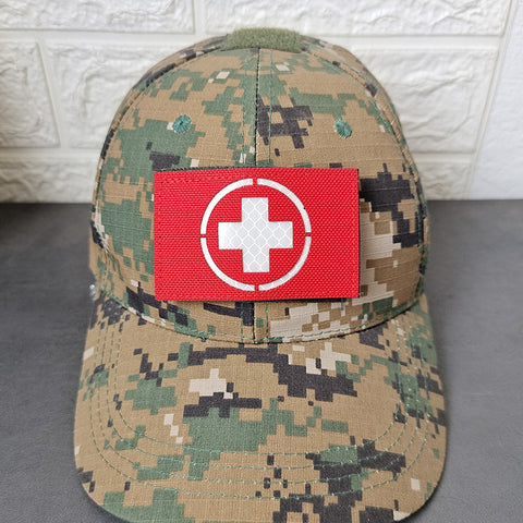 Red Cross Badge Medical First Aid Patch IR Reflective Embroidered Cloth Stickers