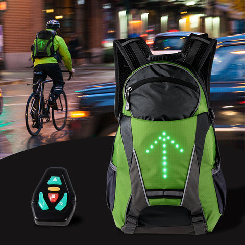 Riding LED Luminous Backpack Remote Control Turn Signal Warning Riding Bag