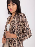 Suit Women's Slimming British Style Leopard Print Snake Print Long-sleeved Jacket Loose Buckle-free Elegant Business Suit Top