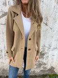 Women's Coat With Loose Lapels Pockets