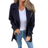 Women's Coat With Loose Lapels Pockets