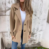 Women's Coat With Loose Lapels Pockets