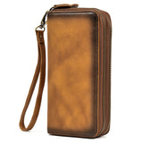 Men's Crazy Horse Leather Long Leather Zipper Wallet