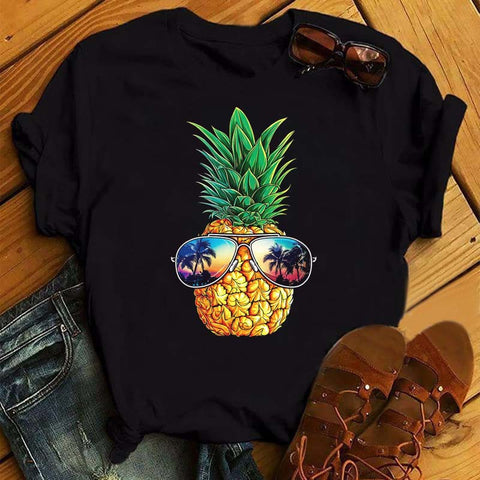 Female T-shirt Fashion Pineapple Print Top