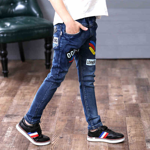 Boys Jeans Autumn And Winter New One-piece Velvet