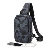 Business Usb Rechargeable Water Repellent Travel Shoulder Bag