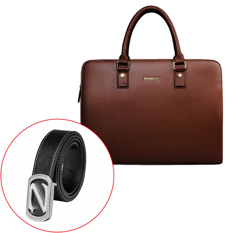 Real Cowhide Men's Bag Briefcase Business Handbag