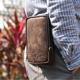 Cowhide Men's Shoulder Messenger Bag Men's Mobile Phone Belt Bag