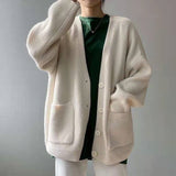 Korean Preppy Style Solid Color Sweater Women's Coat Spring And Autumn New Loose Knitted Cardigan