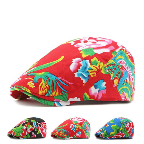 Northeast Fabric Hat Female British Retro Beret Personalized Ethnic Style