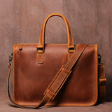 Men's Bag Crazy Horse Leather Briefcase For Laptop