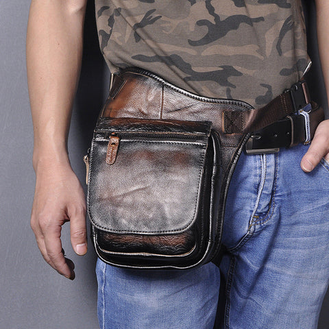 Casual Retro Men's Cowhide Messenger Bag