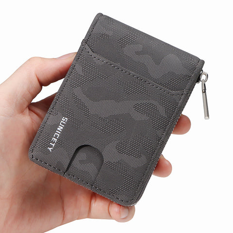 Camouflage Large Capacity Zipper Men's Wallet