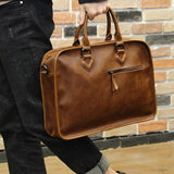 Crazy Horse Leather Men's Handbag