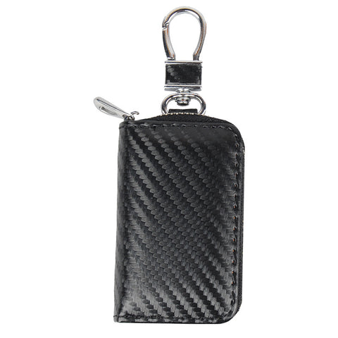 Carbon Fiber Grain Key Bag Men's Microfiber Leather Multi-function