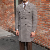 Double Breasted Thick Houndstooth Coat Vintage